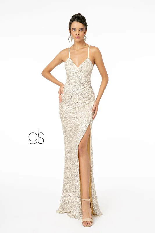 Full Sequin Long Prom Evening Dress