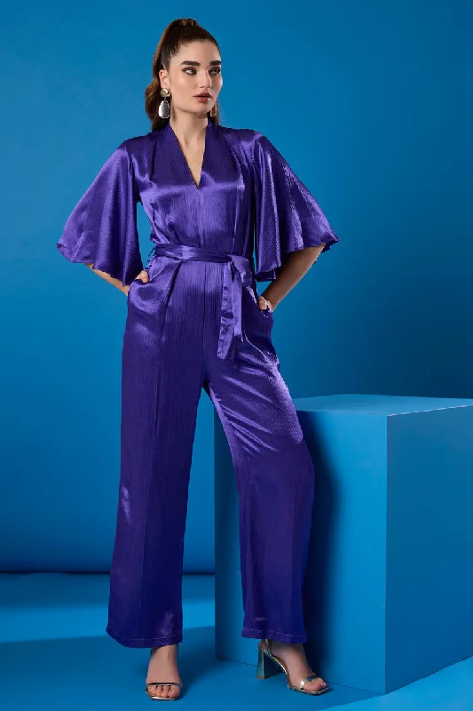 Maddie Purple Wide Leg Jumpsuit