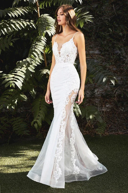 Cinderella Divine CD937W Mermaid Illusion Wedding Dress