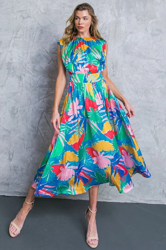 SWEET LIKE SUMMER WOVEN MIDI DRESS