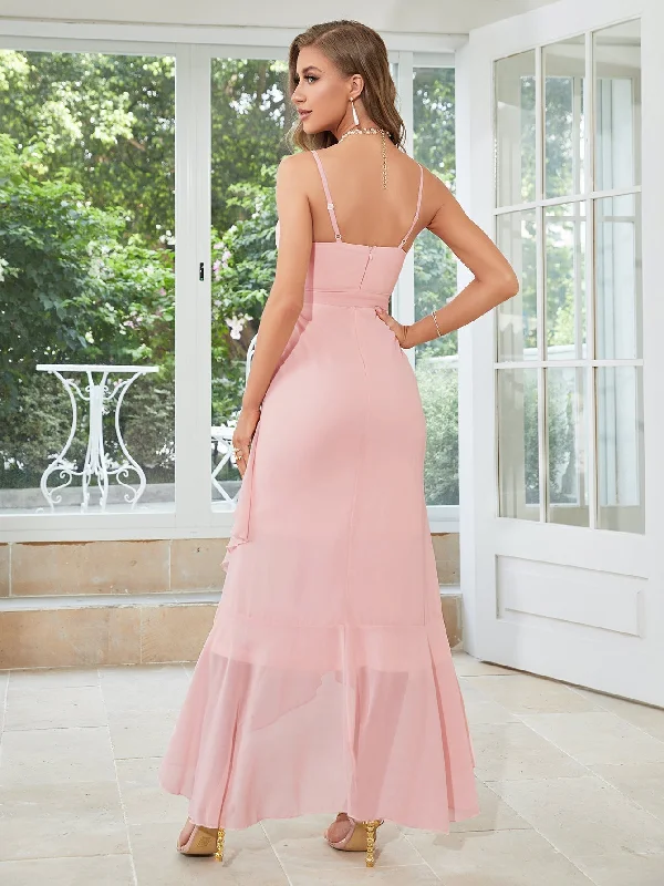 TastyHottie - Chiffon Asymmetrical Sheath Wedding Guest Dress