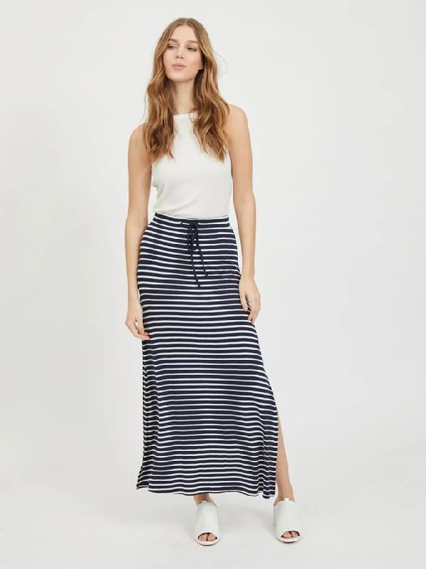 Hannah Maxi Skirt (Navy Stripe)