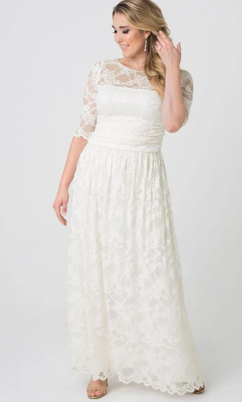 Kiyonna Long Lace Illusion Wedding Gown