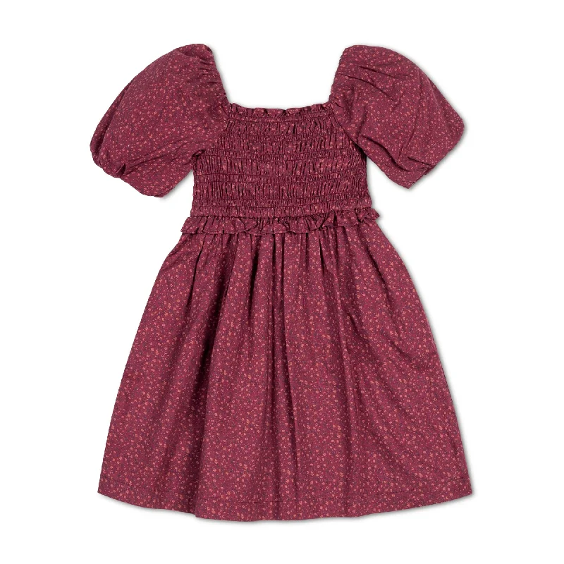 Organic Smocked Bubble Sleeve Dress - Baby