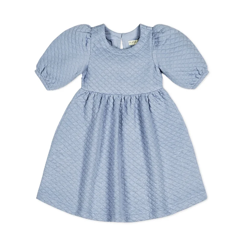 Quilted Puff Sleeve Dress - Baby