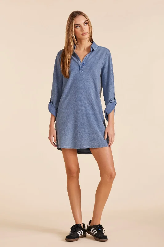 TAB SLEEVE SHIRT DRESS