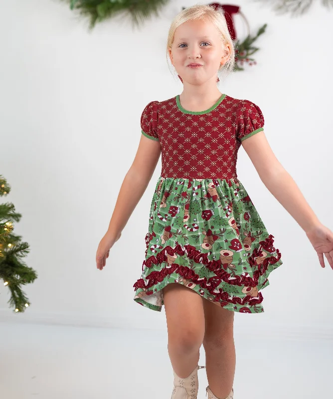 Holly Hooves Ruffle Dress