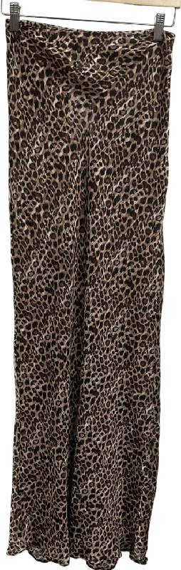 Lola Rae Brown Leopard Print Skirt UK S/M