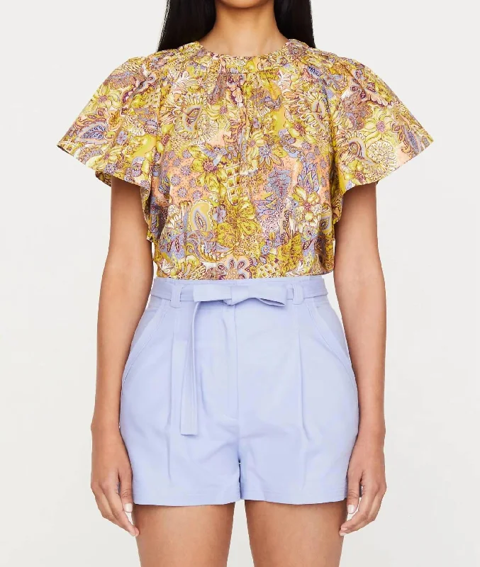 High Waist Eryn Shorts In Periwinkle