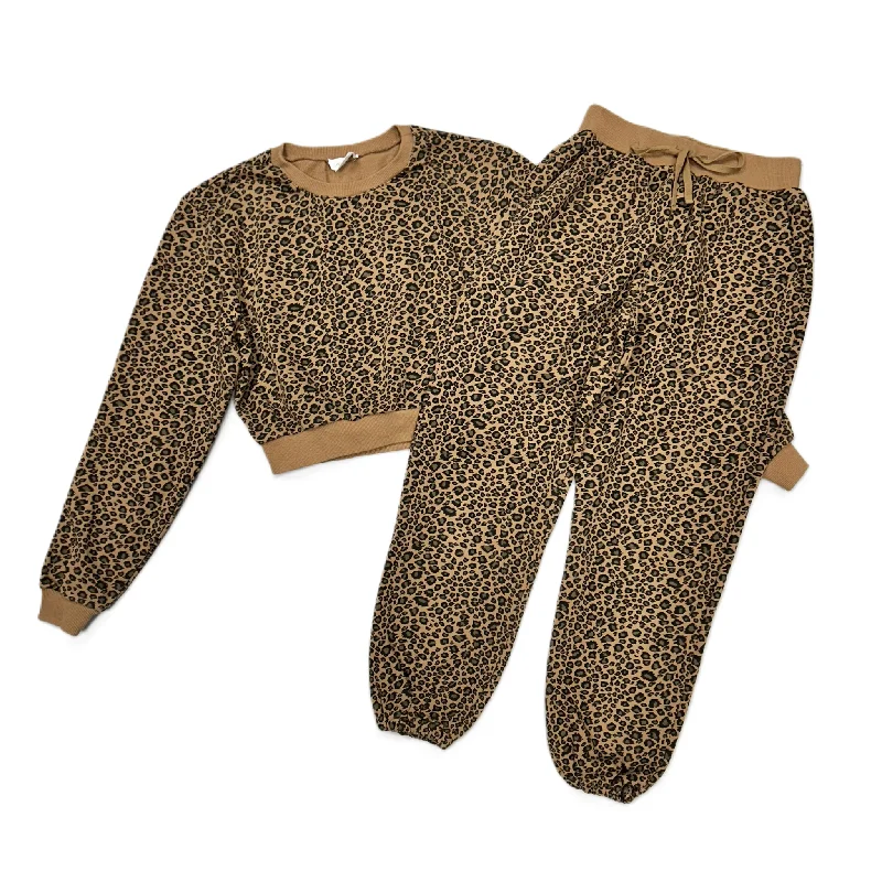 Pants Set 2pc By Lovers & Friends In Leopard Print, Size: Xs