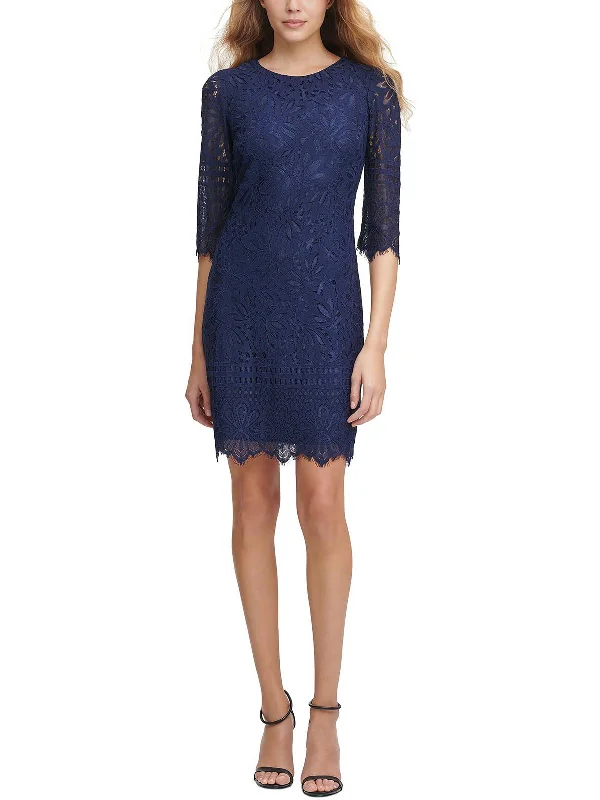 Womens Lace Short Sheath Dress