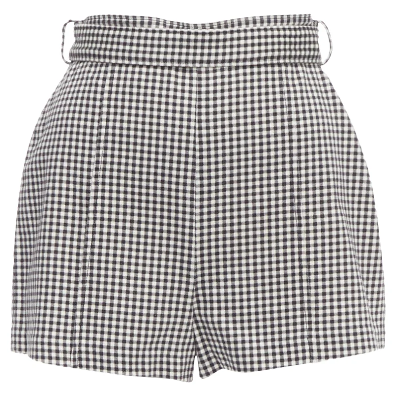 Zimmermann Gingham Print High Waisted Shorts