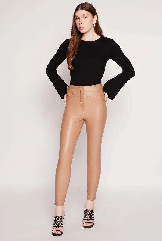 Faux Leather Skinny Dress Pants