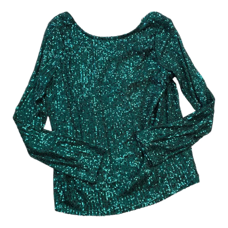 Top Long Sleeve By Halogen In Green, Size: M